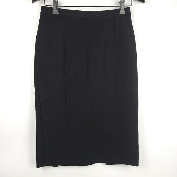 NWOT PINK TARTAN Pencil Skirt Dbl Vented Sz 4 Black Rear Zip Closure - Picture 4 of 7